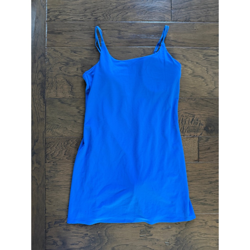 90 Degree by Reflex Blue Spaghetti Strap‎ Athletic Dress with Shorts
